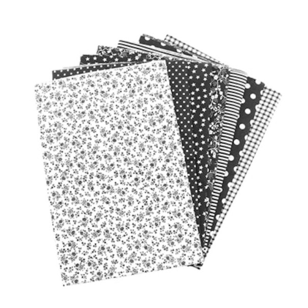 Katoenen stof voor het maken van maskers 7 stuks zwart