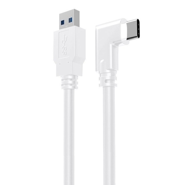 Kątowy kabel połączeniowy USB 3.0 na USB-C 3.1 M / M 5 m biały