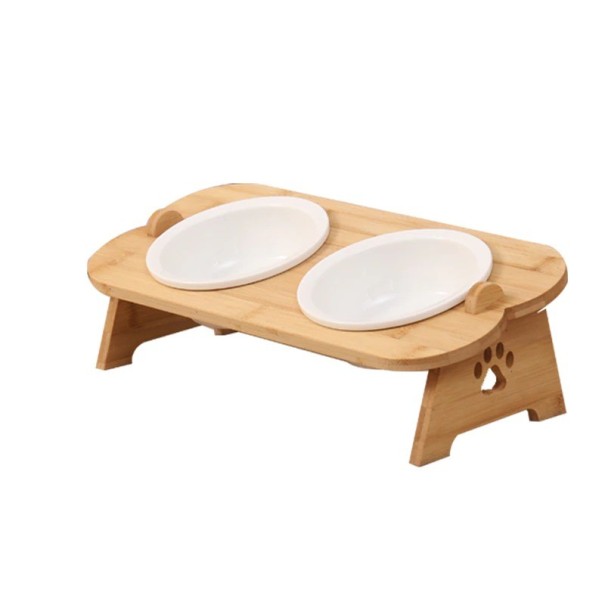 Kattenvoerbakken met standaard C831 wit L
