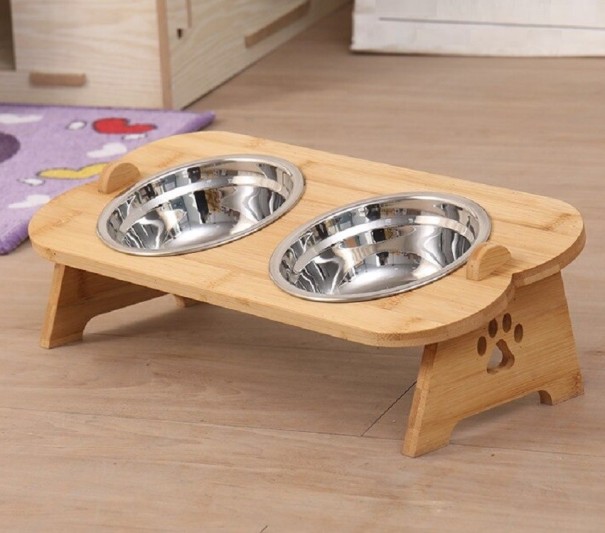 Kattenvoerbakken met standaard C831 zilver L