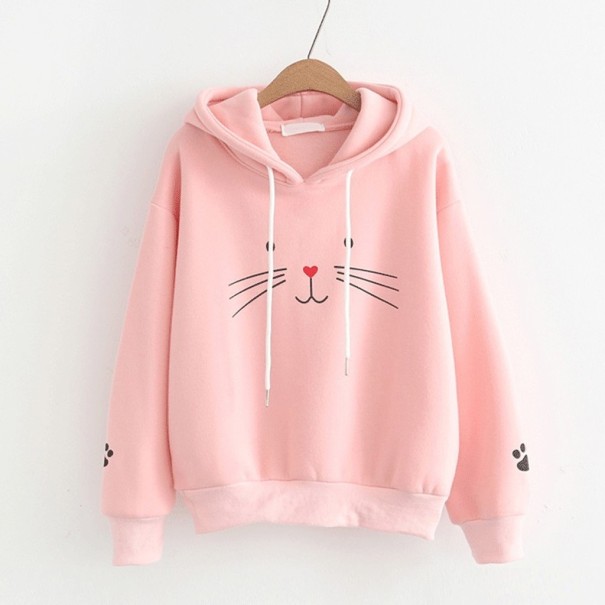 Katzen-Sweatshirt für Damen A13 rosa S