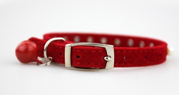 Katzenhalsband mit Glöckchen rot