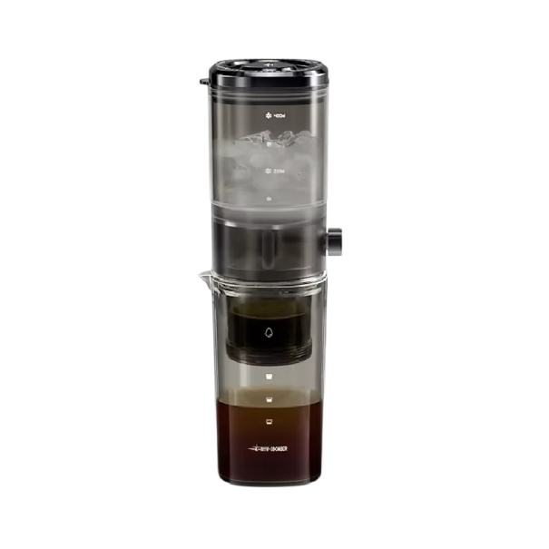 Kávovar na studenou kávu přenosný 400 ml S regulačním ventilem a okénkem PCTG a nerezová ocel SUS304 Černá barva Na cold brew i kempování 1