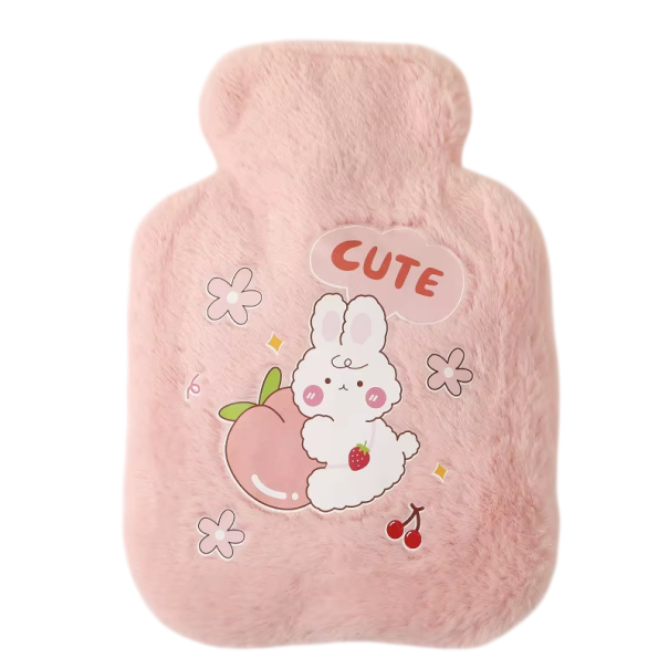 Kawaii termofor 500 ml 15 x 23 cm Átvihető puha forró víz palack Kézmelegítő hasra nyakra és vállra az ágyba 1