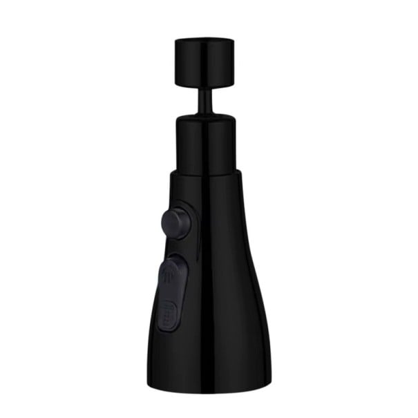 Käyttökeittiöperlatori 360° pyörimisellä ja 3 vesitilalla, muovifiltteri, pidennystoru, musta/hopea, tehokas pesuallas musta