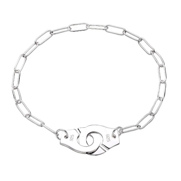 Kedjearmband för kvinnor med handbojor silver 18 cm