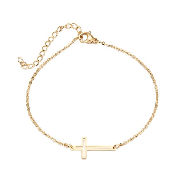Kedjearmband för kvinnor med kors guld