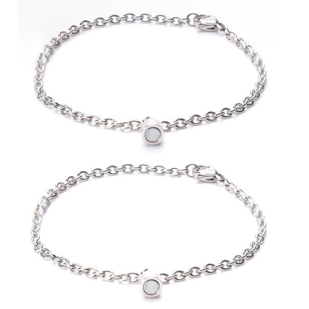 Kedjearmband för par 2 st 18 cm 3 mm