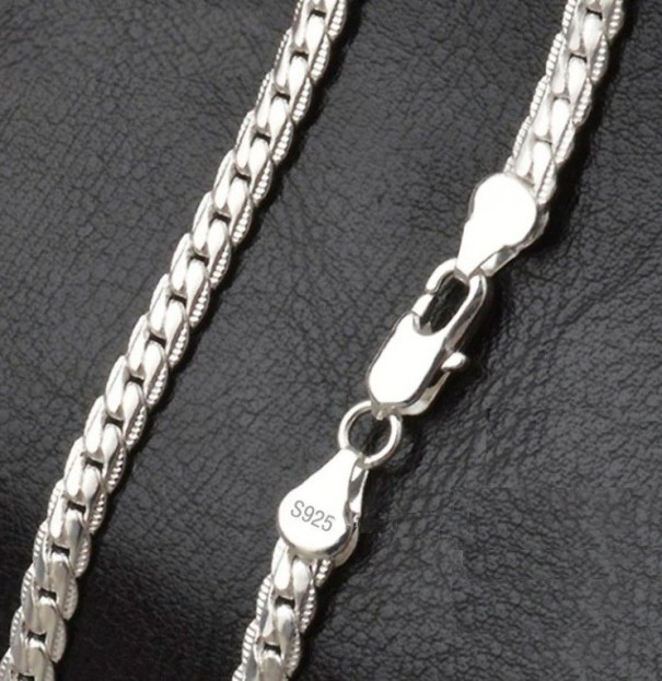 Kedjehalsband för män silver 50 cm