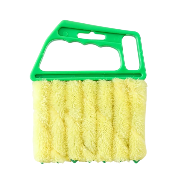 Kefa na čistenie žalúzií a ventilačných mriežok 15 x 13 cm Praktický pomocník na čistenie lamiel Plastová rukoväť zelená