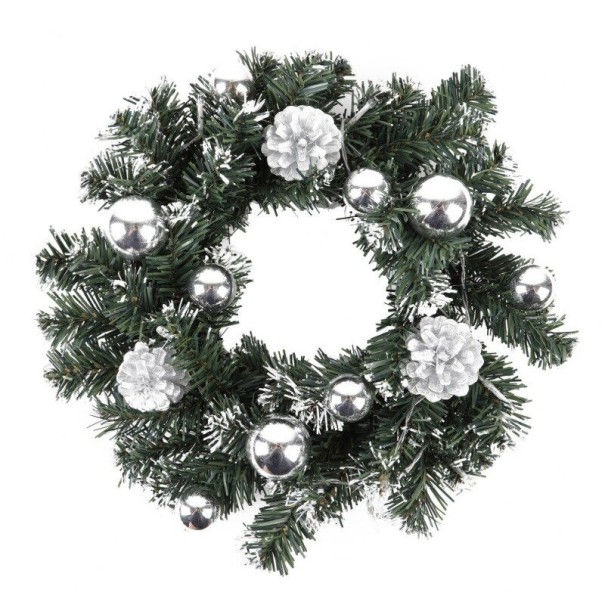 Keinotekoinen LED-adventtiseppele hopeinen 30 cm