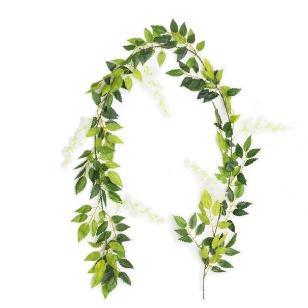 Keinotekoinen seppele wisteriakukilla valkoinen