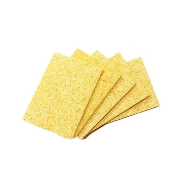 Keltainen puhdistussieni hitsaus- ja juotinraudan kärjille Sieni hitsaus- ja juotinraudan puhdistukseen Sieni jäämien poistamiseen juotinraudasta 5 x 3,5 x 0,5 cm 5 kpl 1