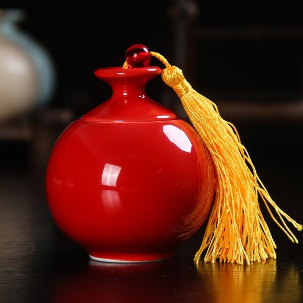 Keramická dóza na čaj C123 červená