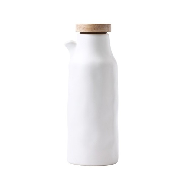 Keramická fľaša na olej biela