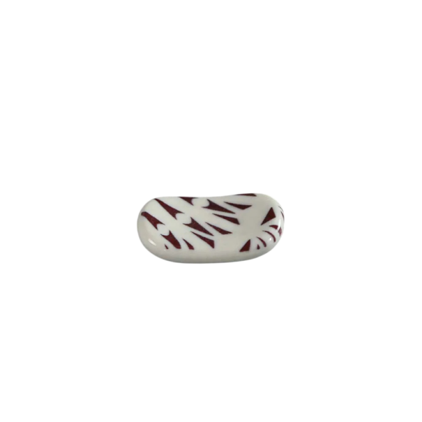 Keramický držák na paličky 5 x 3 cm bielo-červené odpočívadlo na jedálne paličky japonský štýl keramika kuchynské nádobie pre sushi a ázijské stolovanie 1