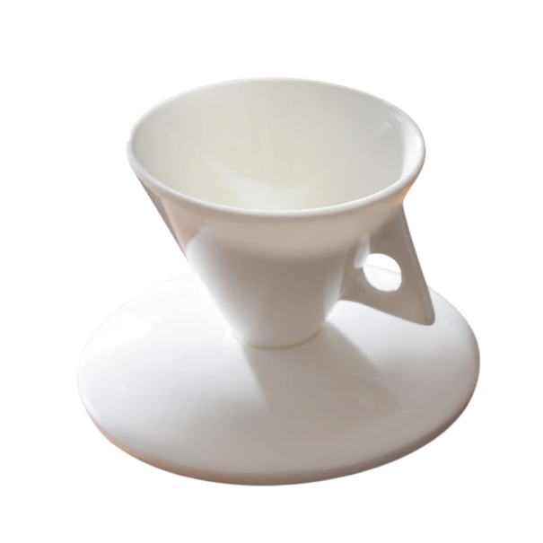 Keramický hrnek na espresso 50 ml s podšálkem bílý malý šálek na kávu pro domácí i kancelářské použití 1