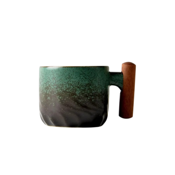 Keramický hrnek s uchem 70 ml malý espresso hrnek z keramiky s madlem pro kávu a čaj na espresso a ristretto pro domácí použití zelená