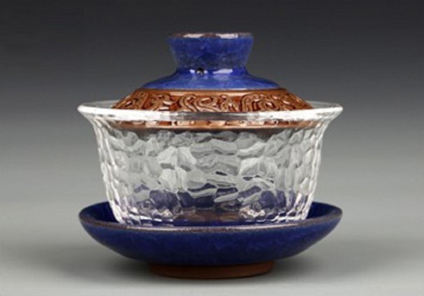 Keramik-Teeschale Gaiwan C108 dunkelblau