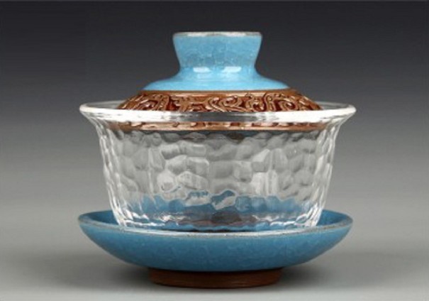 Keramik-Teeschale Gaiwan C108 hellblau