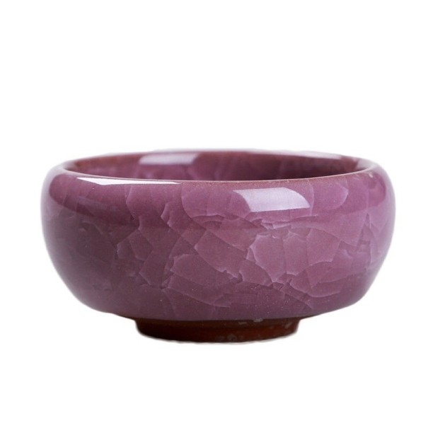 Keramische mini bloempot paars