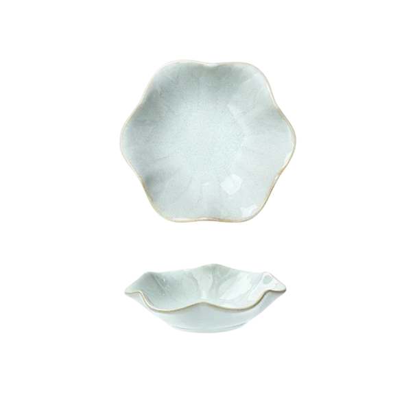 Keramischer Teller mit Rissmuster 11 x 3,1 cm tiefer kleiner Teller zum Servieren von Desserts und kleinen Gerichten weiß