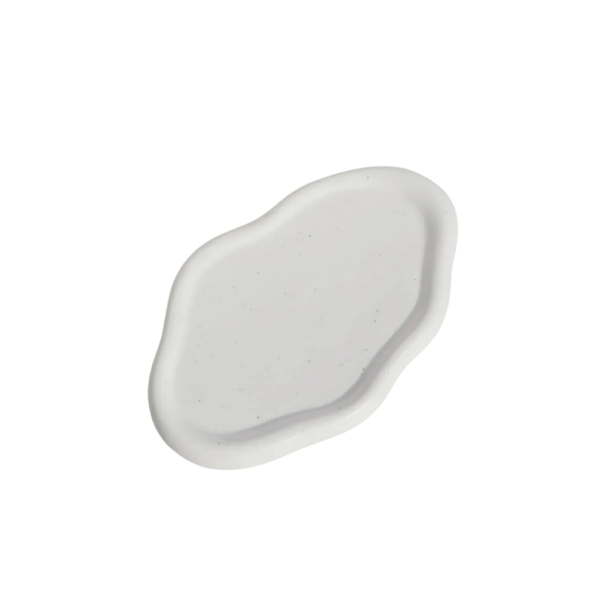 Keramisk bakke 12,5×8 cm Uregelmæssig bakke til smykker og nøgler Dekorativ skål til bordet Keramisk ornament til opbevaring og fremvisning af smykker 1