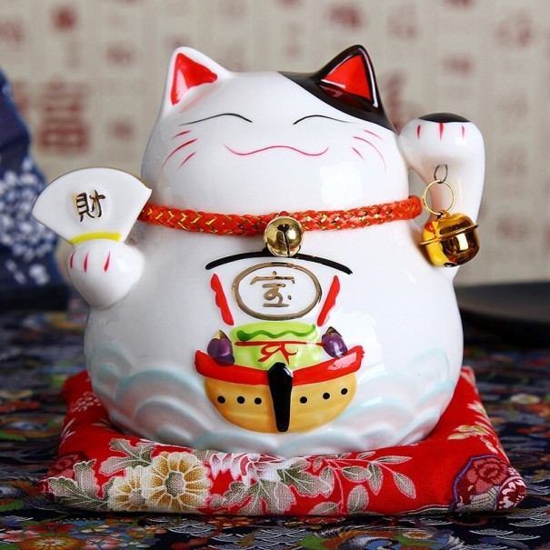 Keramisk heldig kat statuette 6