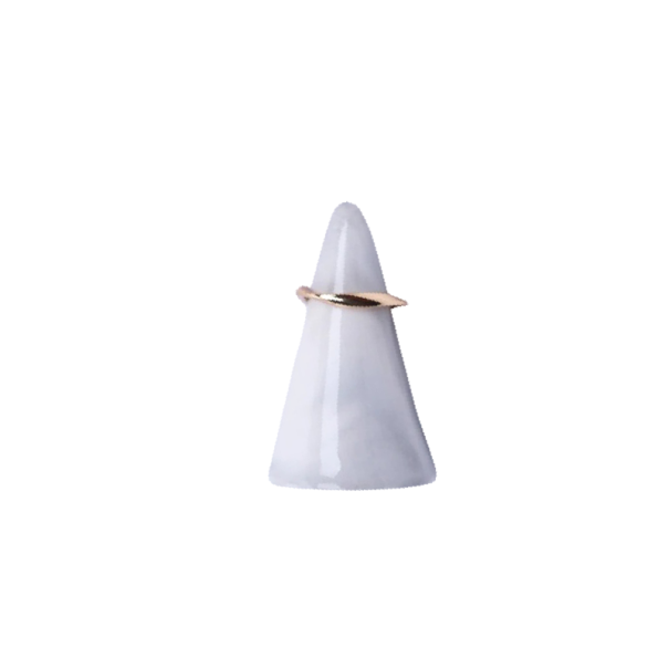 Keramisk ringholder kegleformet smykkestativ 4,9 × 2,8 cm bordorganisator til udstilling af ringe 1