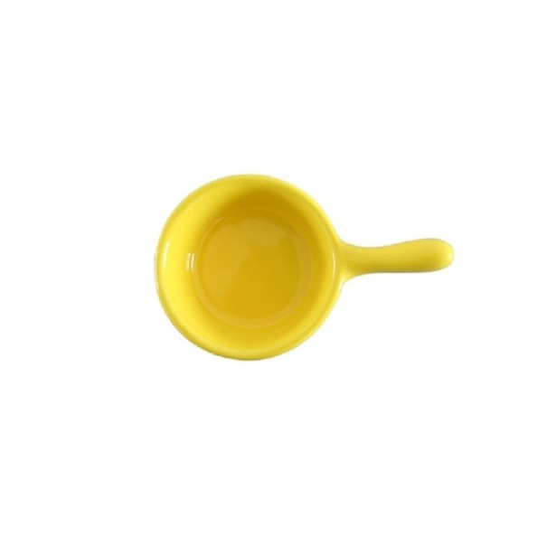 Keramisk skål med hank gul