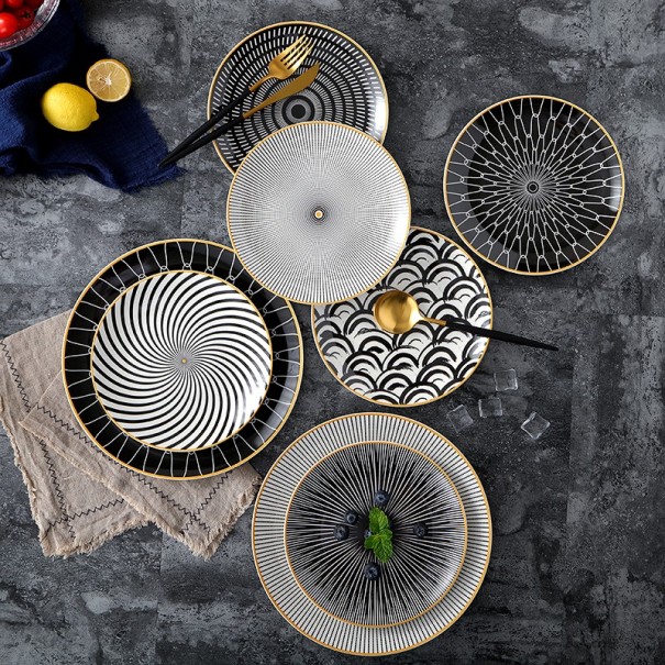 Keramisk tallrik med ornament 6 st.
