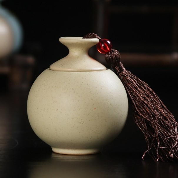 Keramisk tebeholder C123 cremefarvet