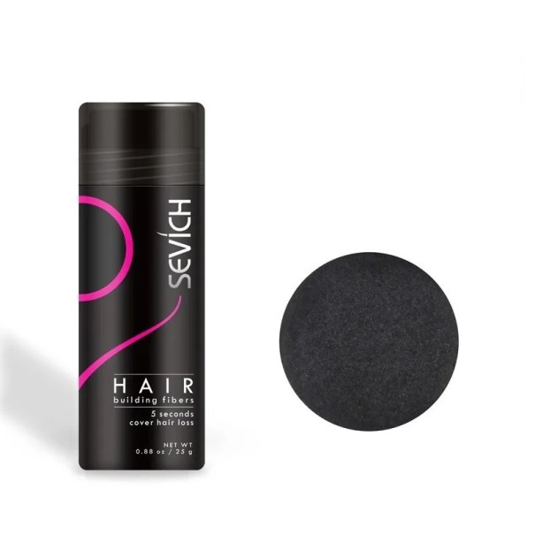 Keratin hajpúder Színes púder a ritkuló haj fedésére Színes púder a visszanövő és ősz haj fedésére 25 g fekete