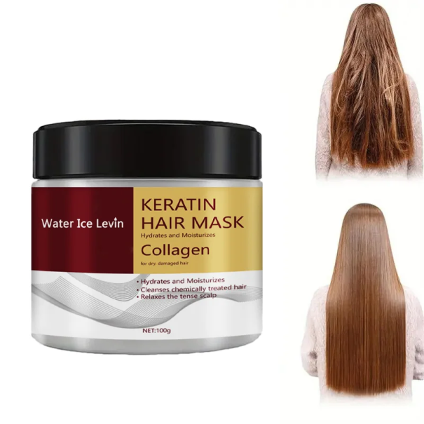 Keratin hårmaske 100 ml Regenerering og genopbygning med kollagen Næring af skadet hår Hydrering Glans Blødhed Intensiv pleje 1