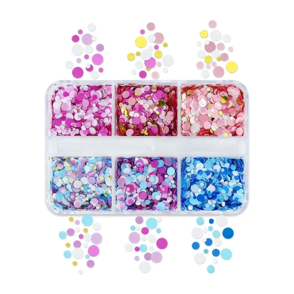 Kerek flitterek 3-4 g Szórható csillámok dekorációkhoz Varrott termékek Köröm művészet Scrapbooking Művészet és Kézművesség Színek keveréke DIY 2