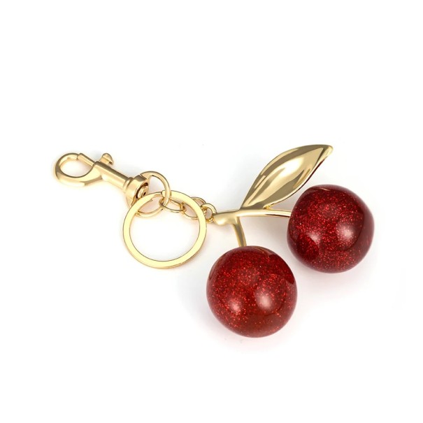 Kersen Sleutelhanger 3 x 4,5 cm Hars en Metaal Decoratieve Sleutelhanger Accessoire voor Handtas Rugzak Schattig Cadeau 1