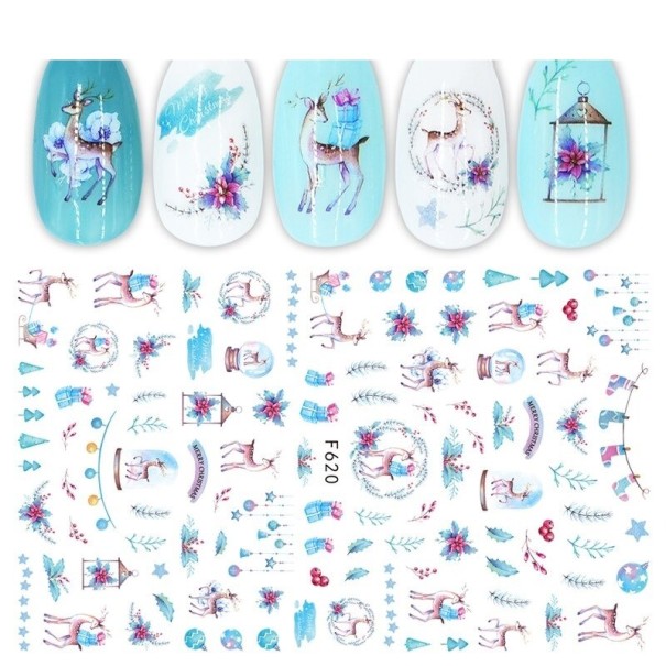 Kerst 3D nagelstickers N977 3