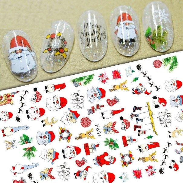 Kerst 3D nagelstickers N979 1