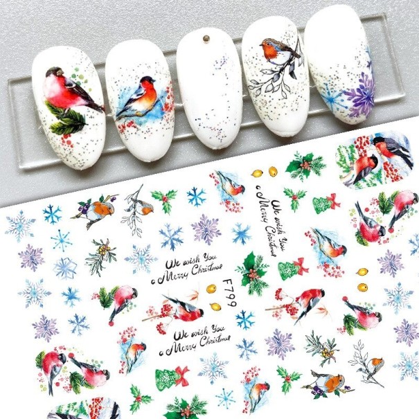 Kerst 3D nagelstickers N979 3