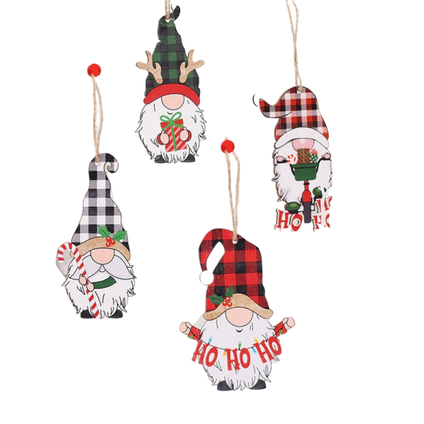 Kerst elf ornament 4 stuks