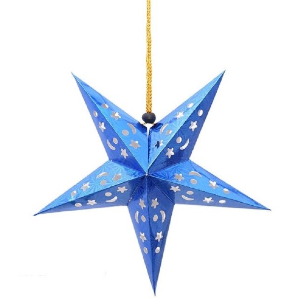 Kerst hangende ster blauw M