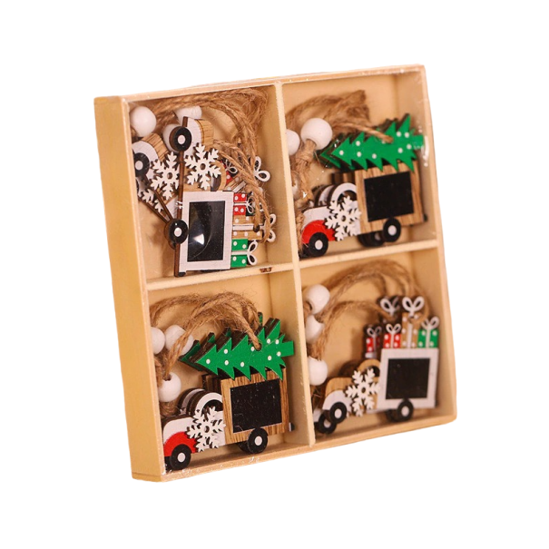 Kerst houten ornament 12 stuks Z351 3