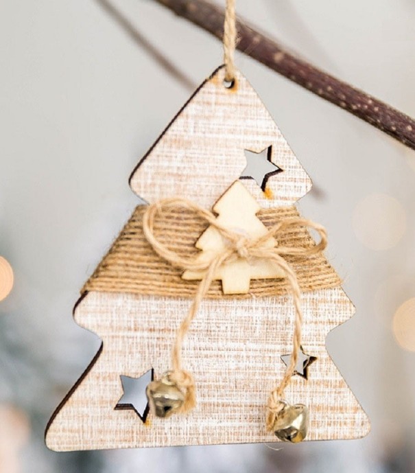 Kerst houten ornament 1