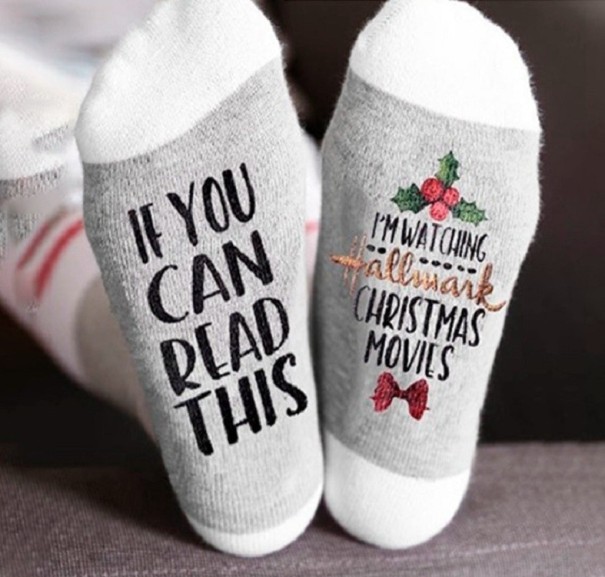 Kerst katoenen sokken wit