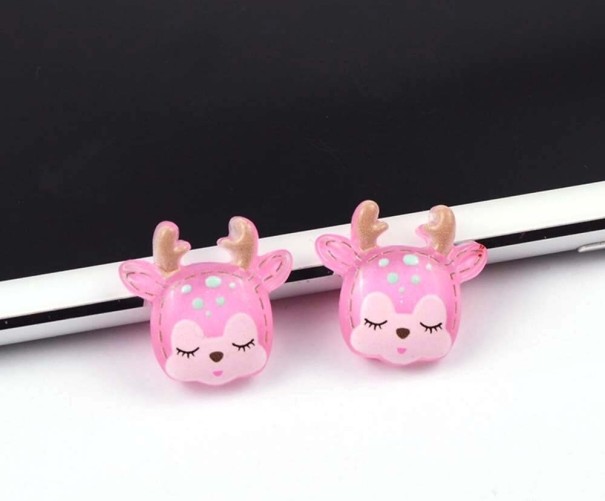 Kerst mini rendierdecoraties 10 stuks roze