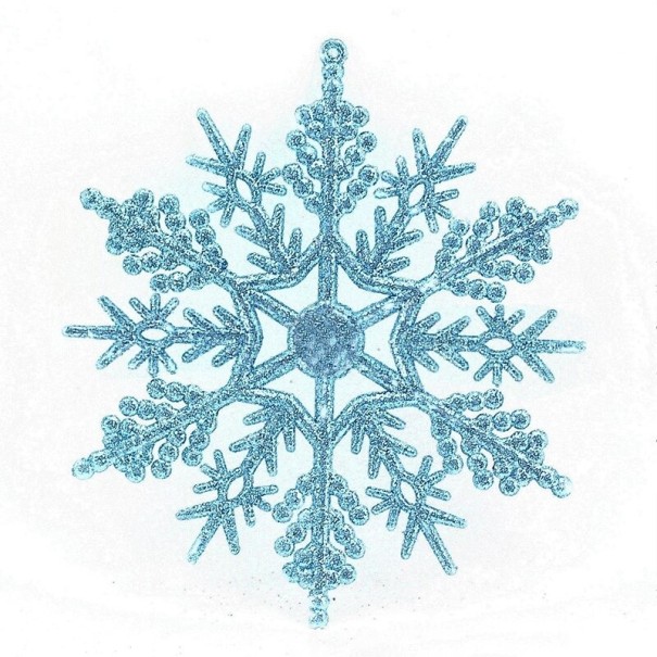 Kerst sneeuwvlok ornament 12 stuks lichtblauw