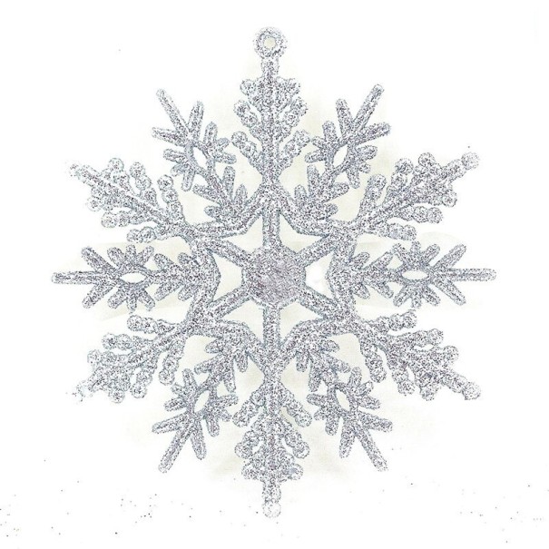 Kerst sneeuwvlok ornament 12 stuks zilver