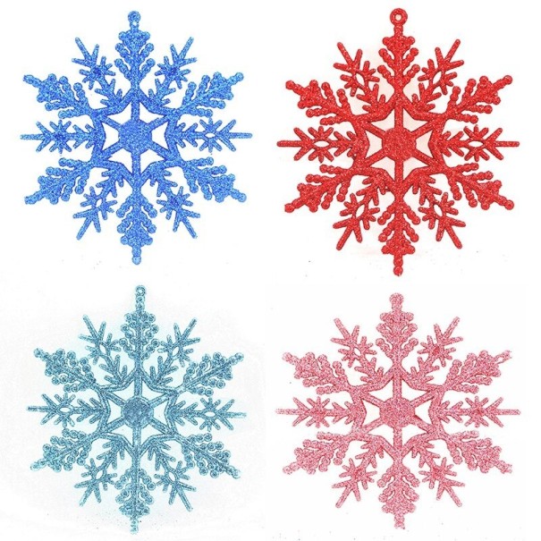 Kerst sneeuwvlok ornament 12 stuks