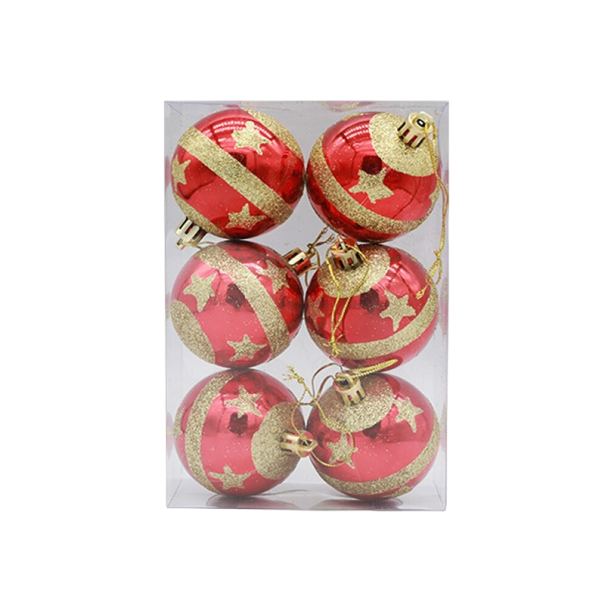 Kerstbal rood 6 cm 6 stuks 2