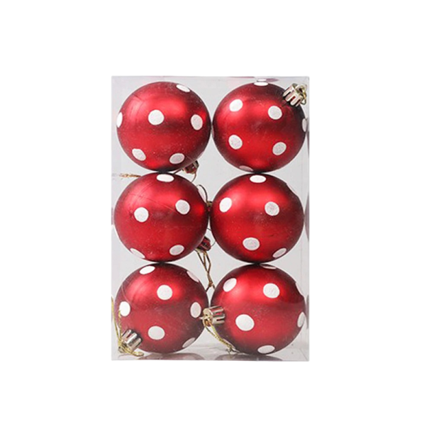 Kerstbal rood 6 cm 6 stuks 4